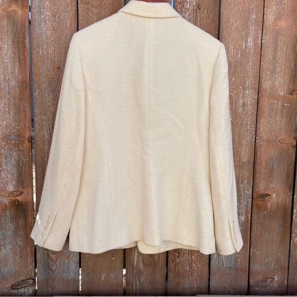 TALBOTS Women’s Cream Textured Italian Silk Cotton Fabric Blazer Jacket Size 10 - Picture 10 of 16